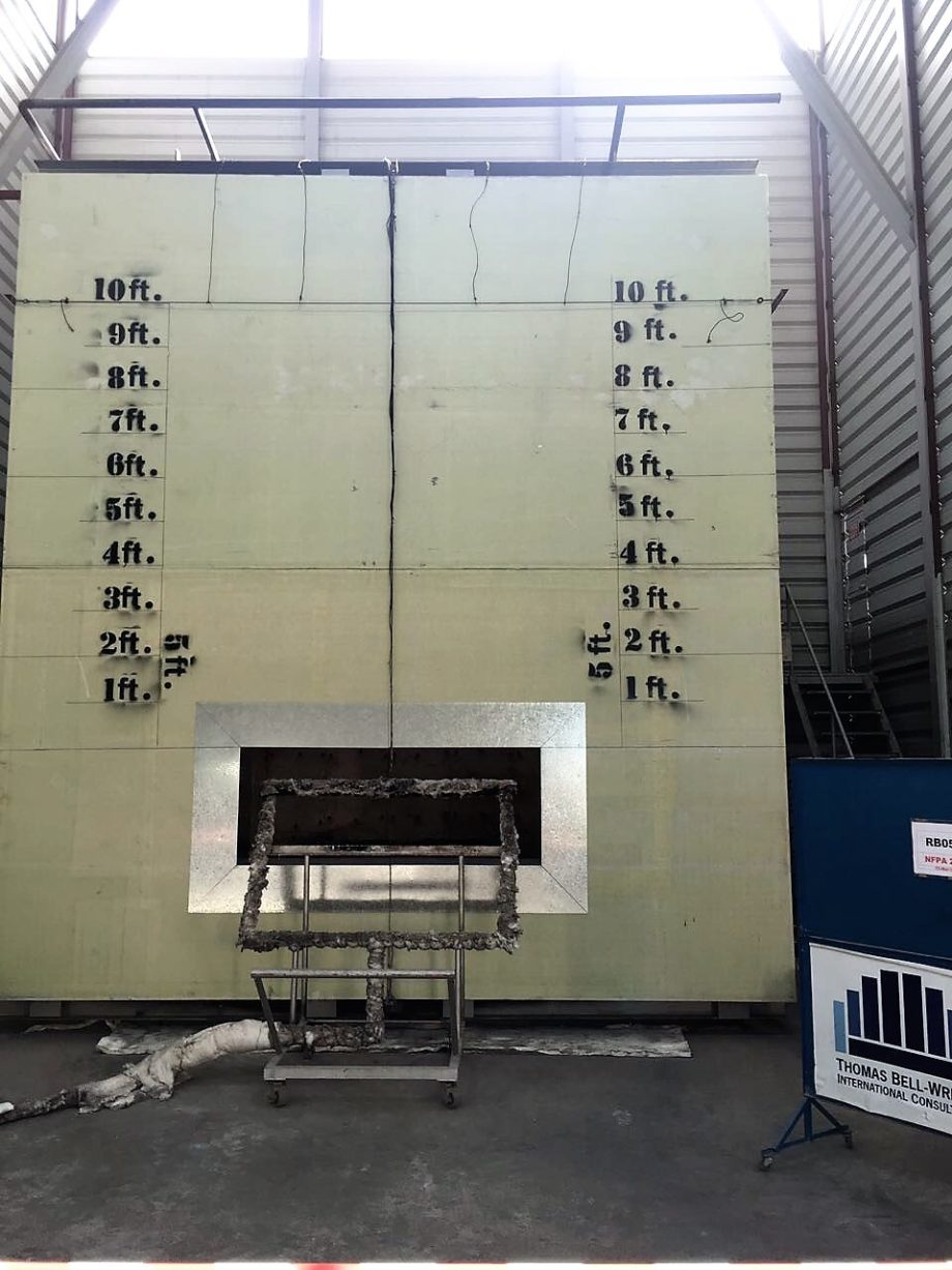 NFPA 285 panel before test